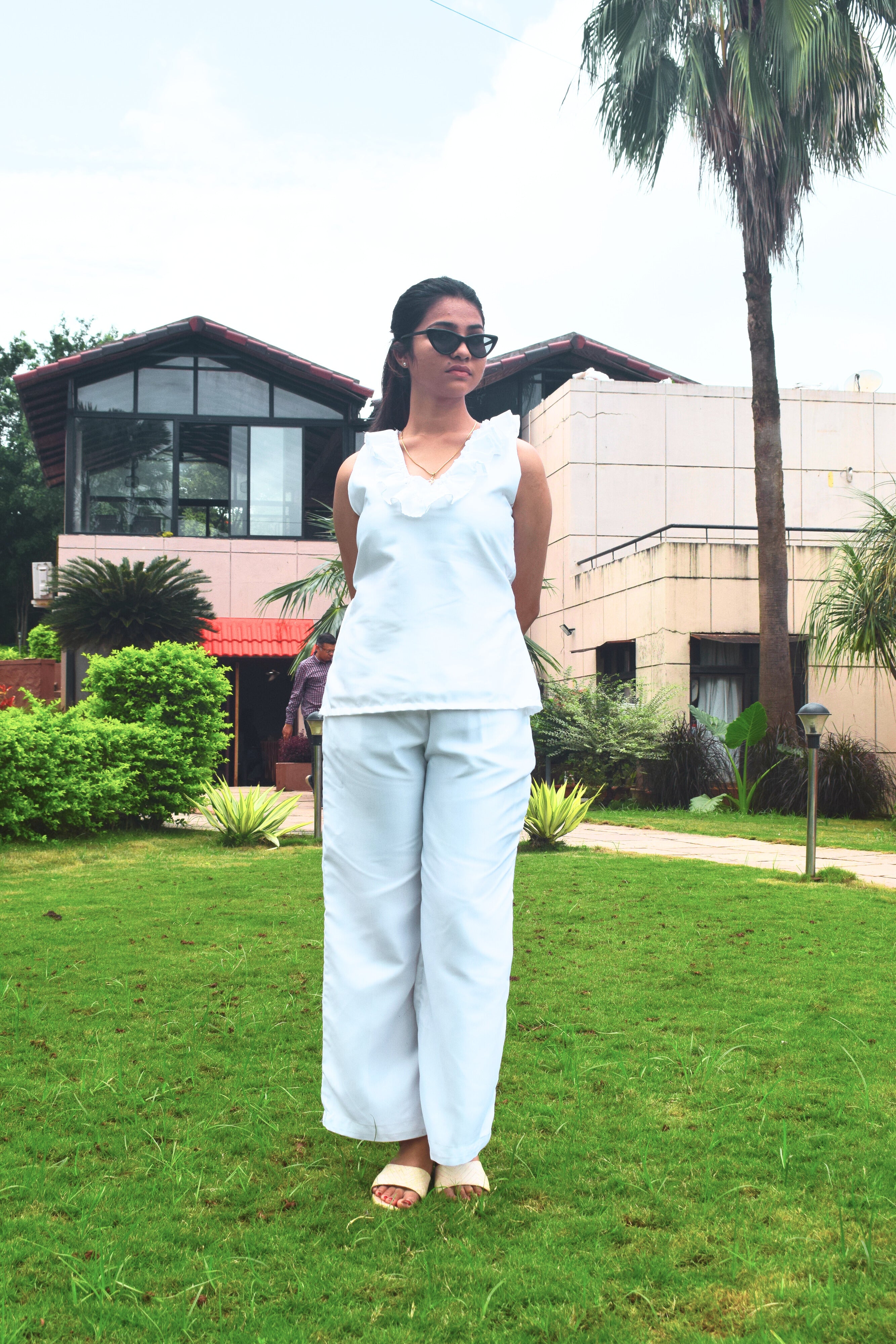 White Ruffle co-ordset