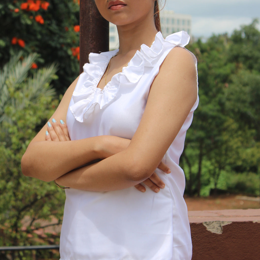 White Ruffle co-ordset