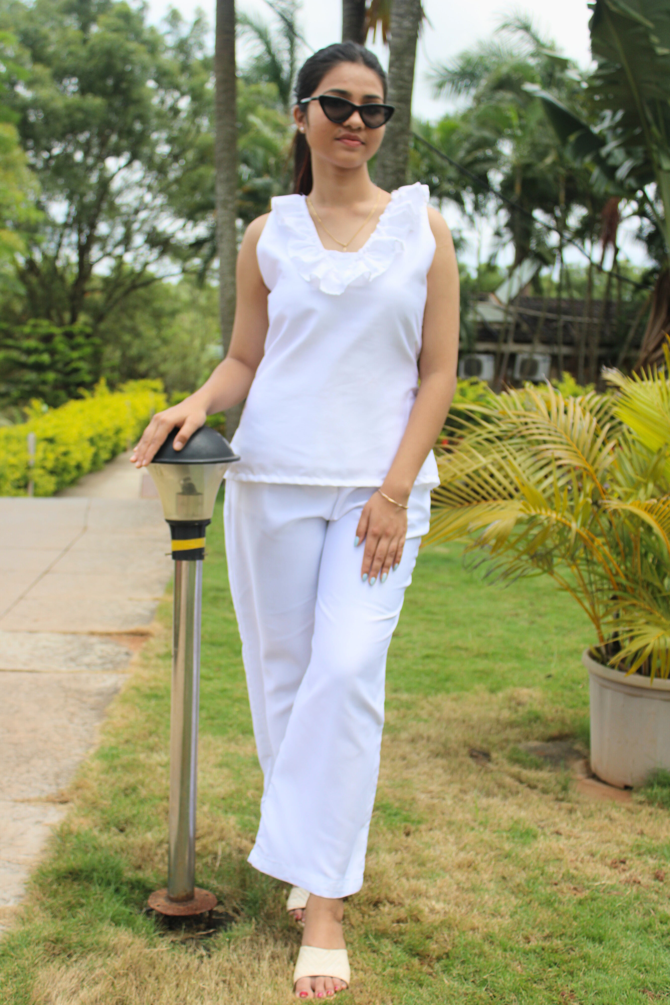 White Ruffle co-ordset