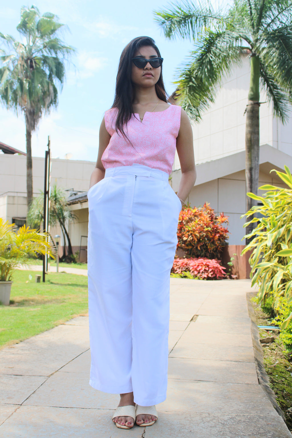 cotton white trouser