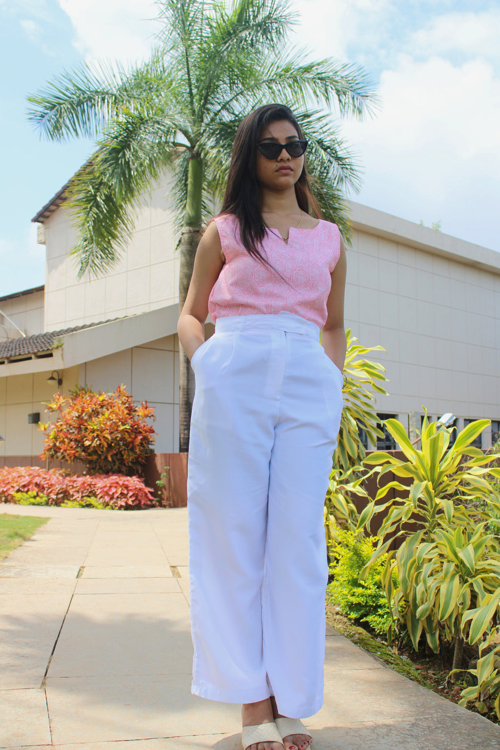 cotton white trouser