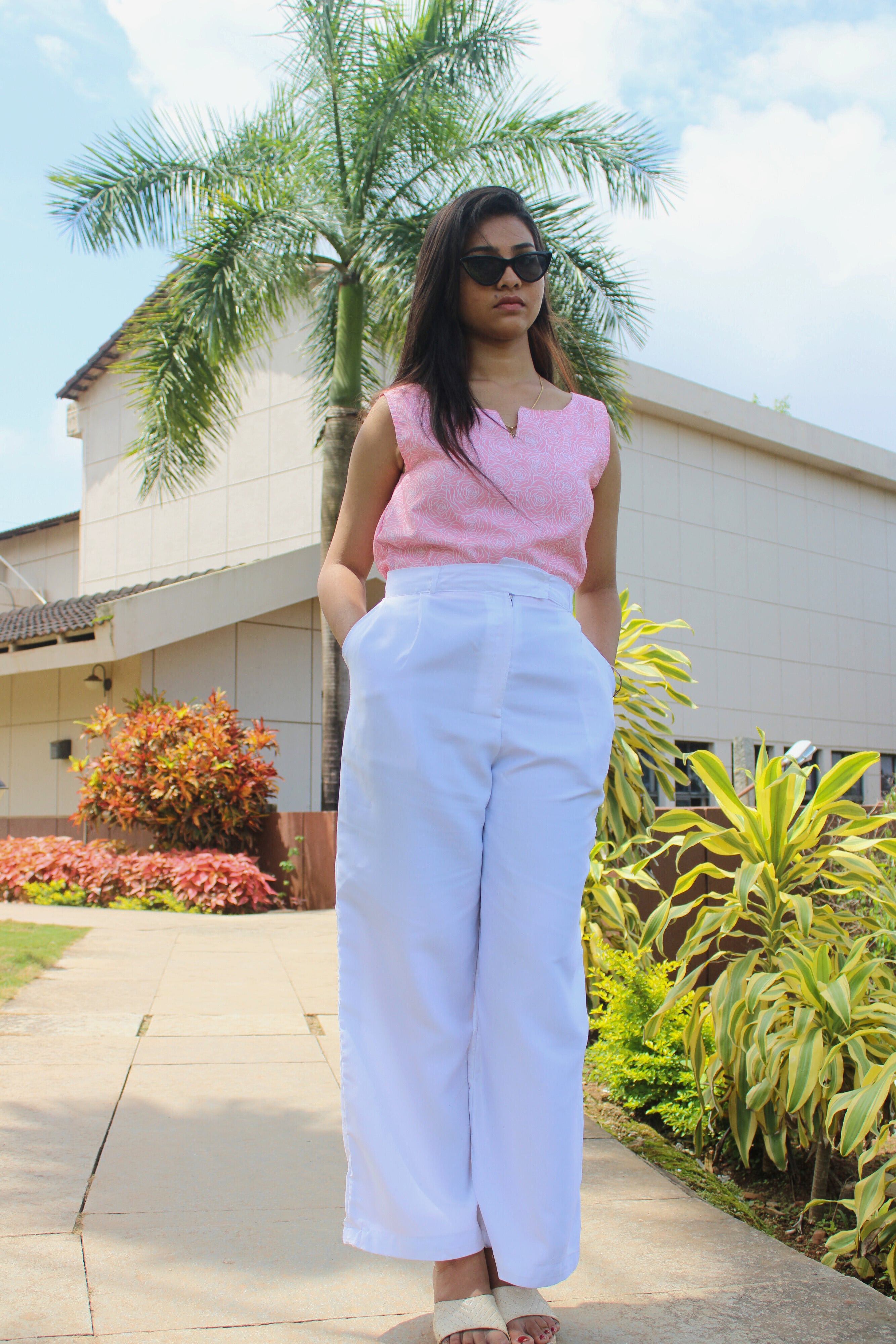 cotton white trouser