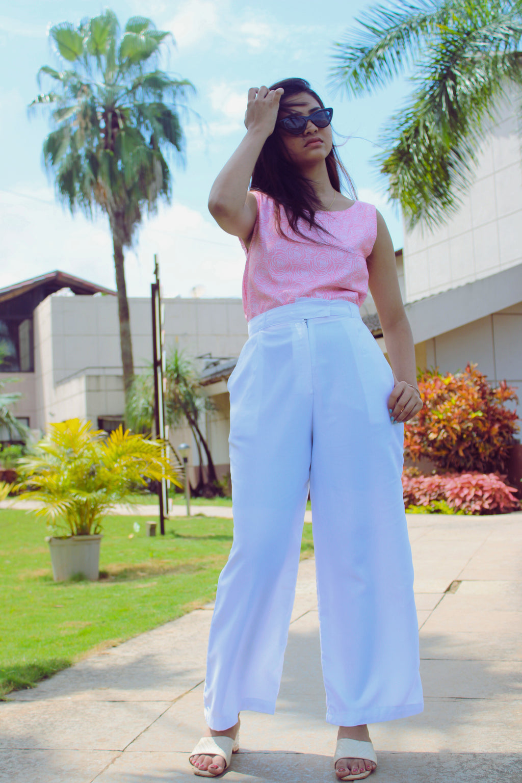 cotton white trouser