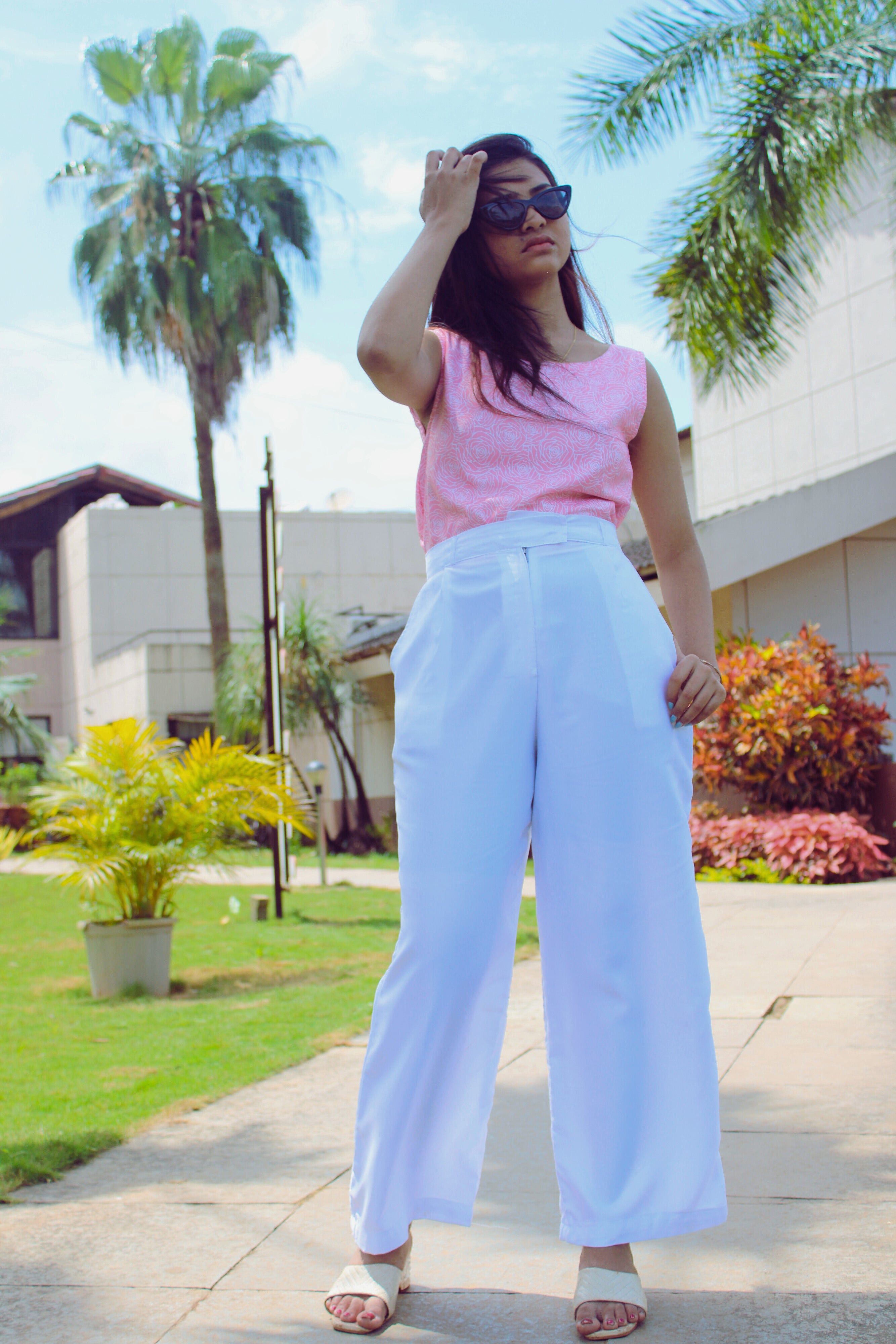 cotton white trouser