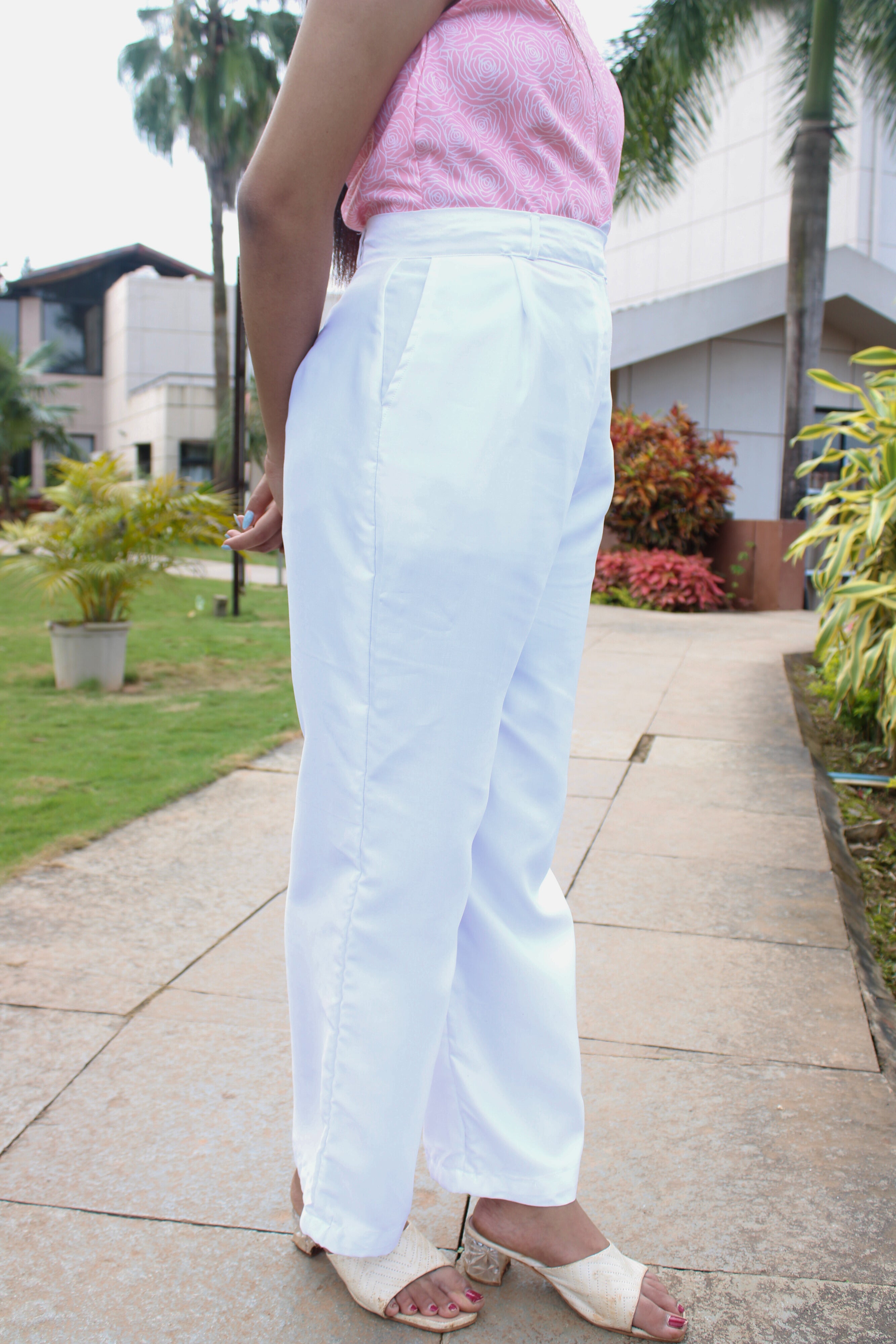 cotton white trouser