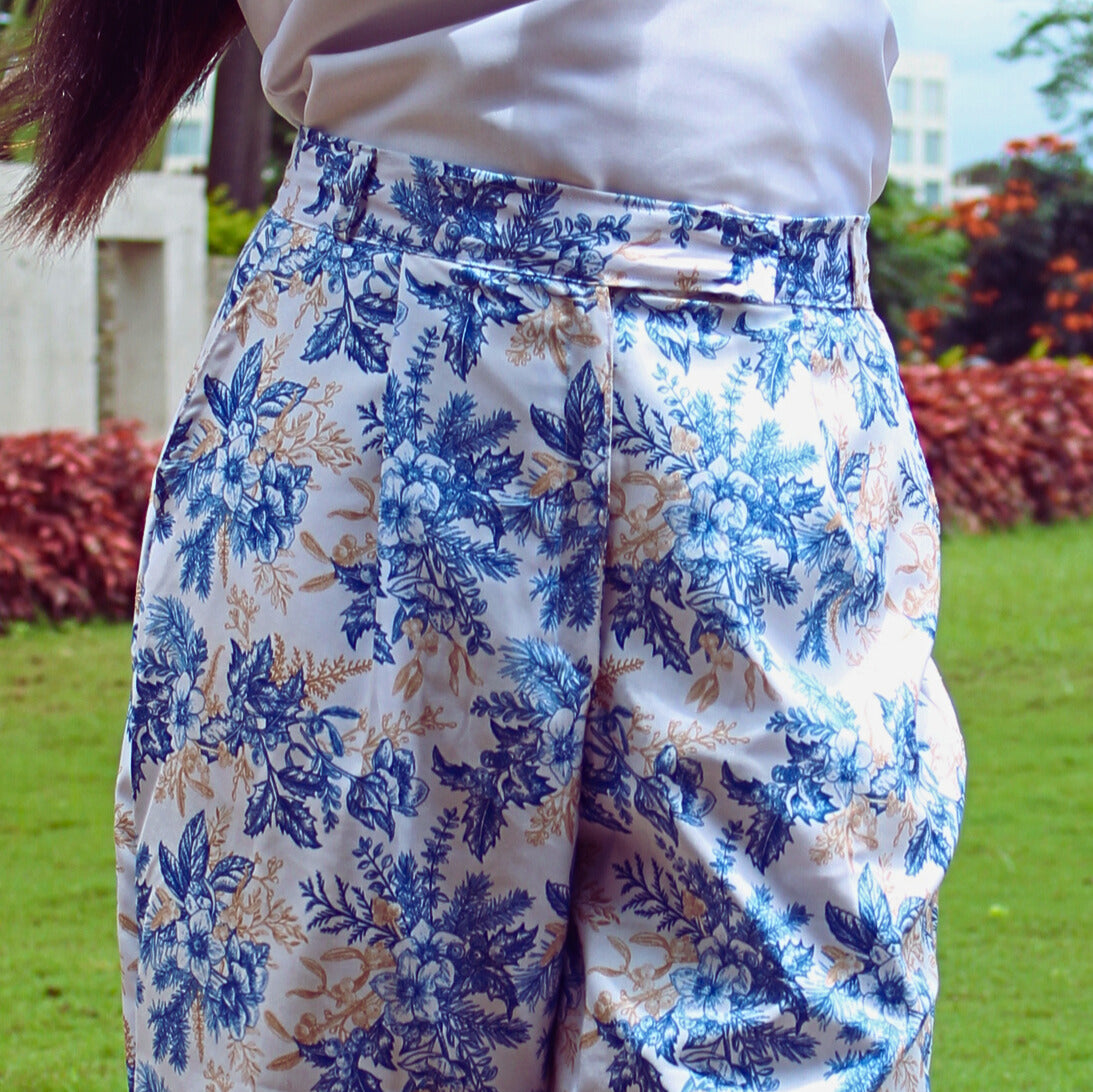 floral blue trouser