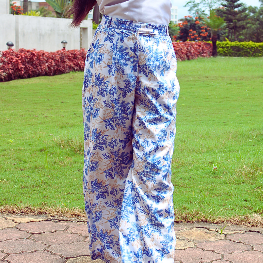 floral blue trouser